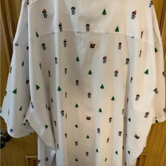 RSVLTS Bob Ross Christmas Shirt - White with Multicolor Accents - Picture 7 of 7